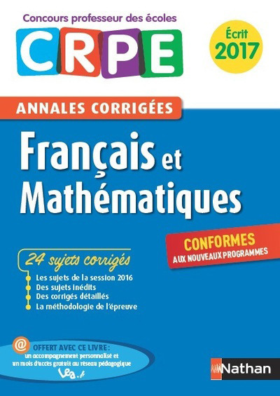 Français + Maths – Admissibilité 2017