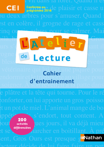 L’Atelier de lecture – Cahier d’entrainement – CE1