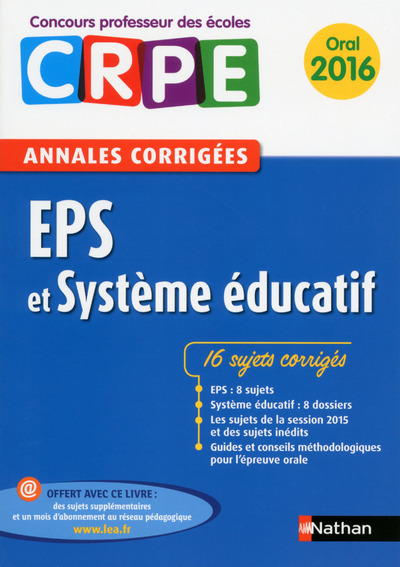 EPS et système éducatif – Annales corrigées – 2016