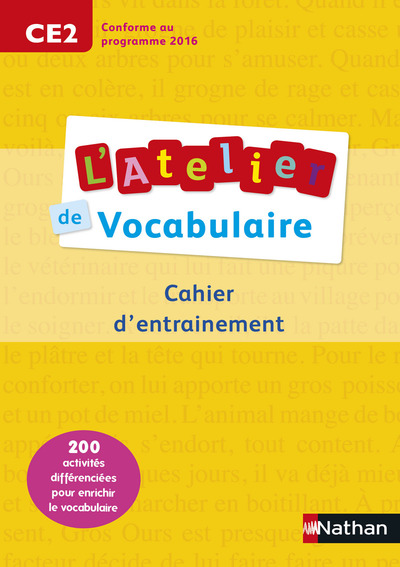 L’Atelier de Vocabulaire – cahier exercices – CE2