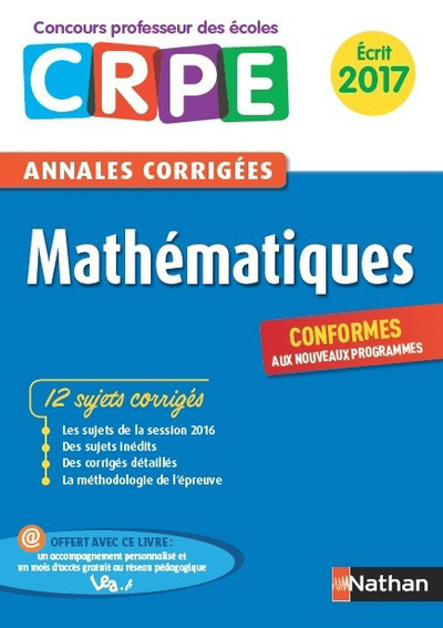 Mathématiques – Admissibilité 2017