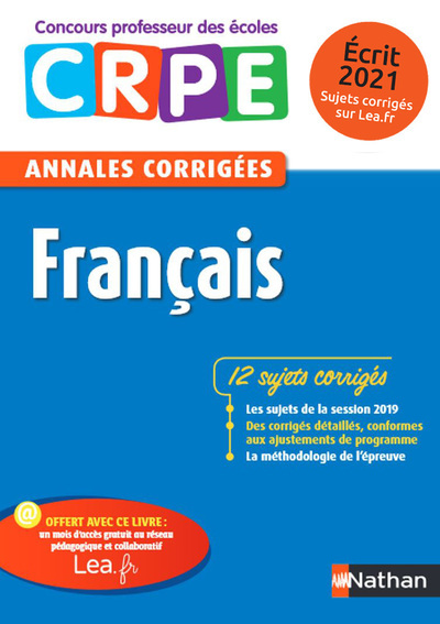Annales corrigées CRPE Français – Ecrit 2020