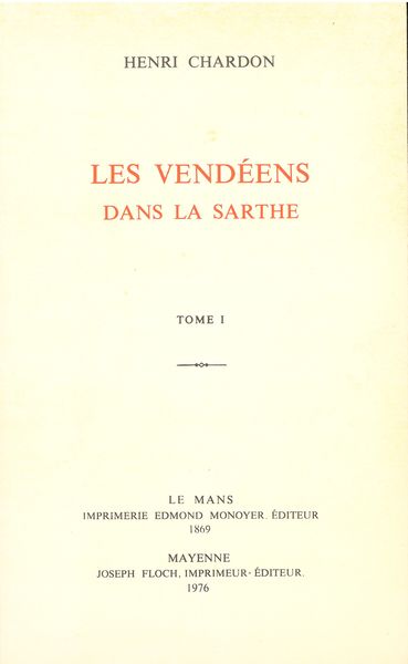 Vendéens dans la Sarthe – Broché 3 volumes