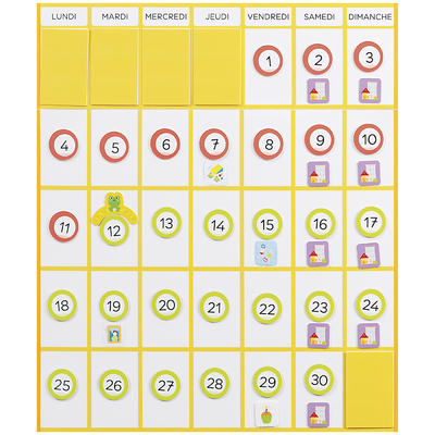 Le calendrier à construire