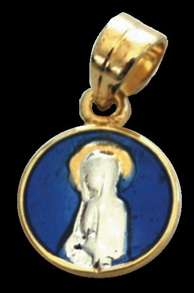 Médaille Or – émail bleu – Vierge argent