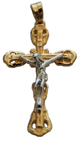 Croix Latine Or – Christ Argent