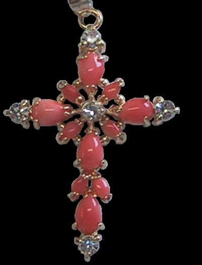 Croix Or – Corail et Zirconium