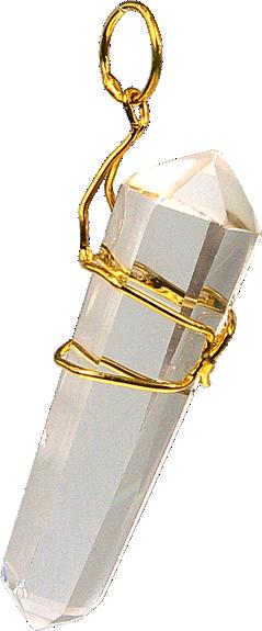Pendentif Biterminé – Cristal de Roche – Lot de 3 pcs