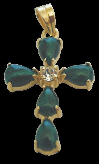 Croix Or – Malachite et Zirconium