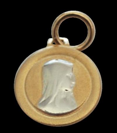 Médaille Or mat – Vierge argent