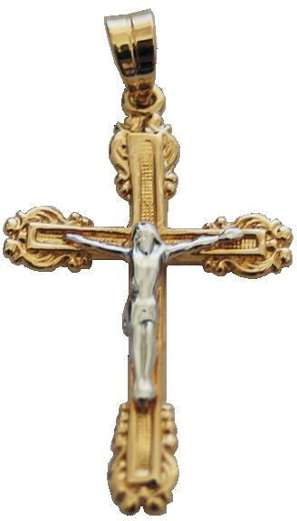 Croix Latine Or – Christ Argent