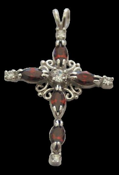 Croix Argent – Grenat et Zirconium