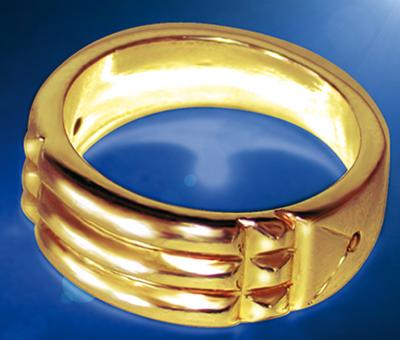 Bague Égyptienne  – plaqué or –  taille 54