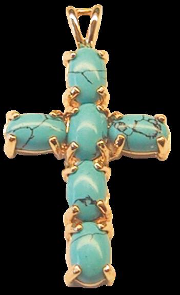 Croix Or et Turquoise