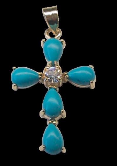 Croix Or et Turquoise