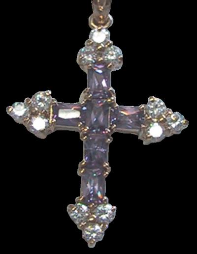 Croix Latine Améthyste et Zirconium