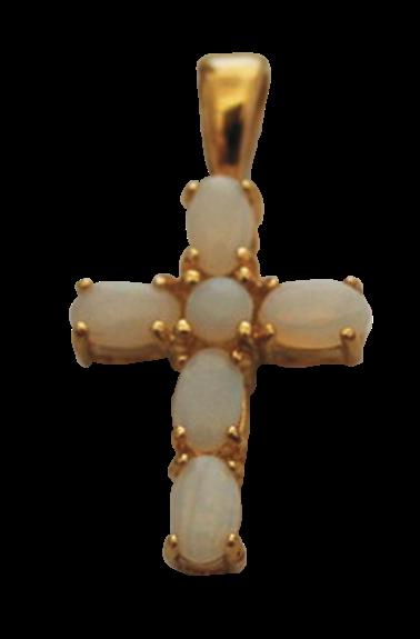 Croix Or et Opale blanche