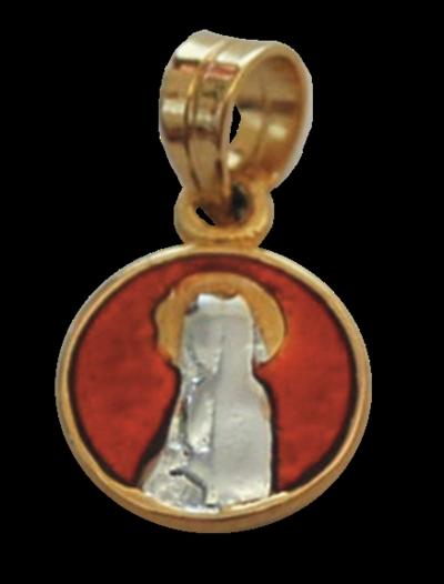 Médaille Or – émail rouge – Vierge argent