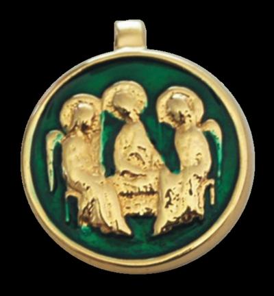 Médaille Or – émail vert – Trinité or