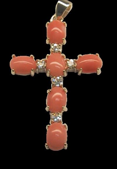 Croix Or – Corail et Zirconium