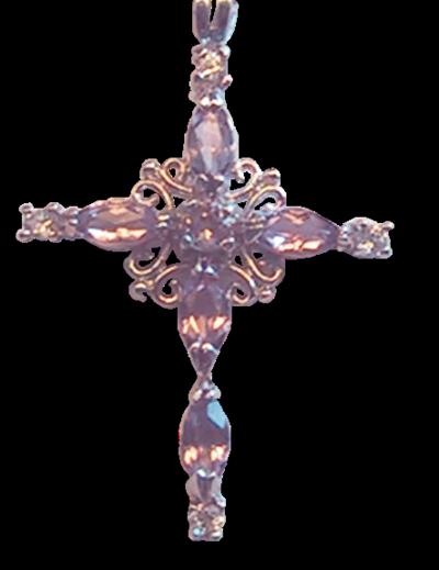 Croix Argent – Améthyste et Zirconium