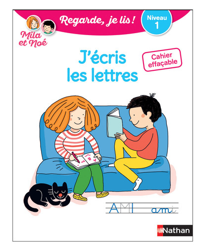 Cahier effaçable J’écris les lettres – Niveau 1 avec Mila et Noé