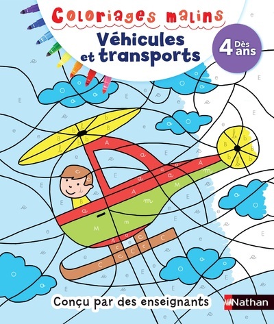 Véhicules transports dès 4 ans – Coloriages malins