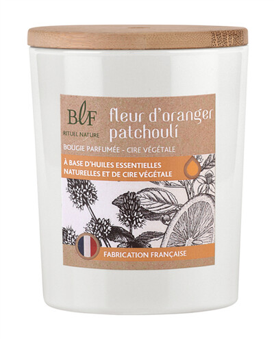 Bougie parfumée en Cire végétale Fleur d’oranger Patchouli
