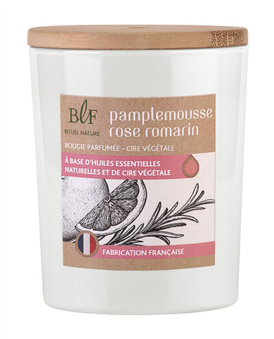 Bougie parfumée en Cire végétale Pamplemousse rose Romarin