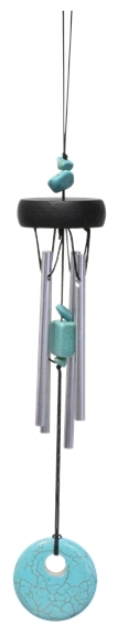 Carillon à vent métal 4 tubes – turquoise