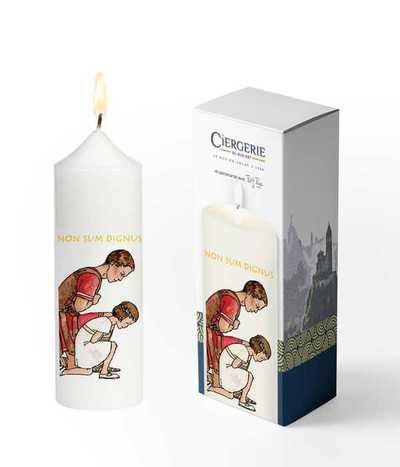 Cierge Première Communion blanc – Centurion fille brune