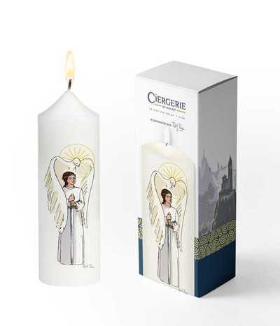 Cierge Confirmation blanc – Chevalier Esprit fille brune