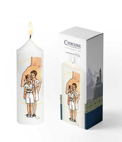 Cierge Confirmation blanc – Trinité garçon