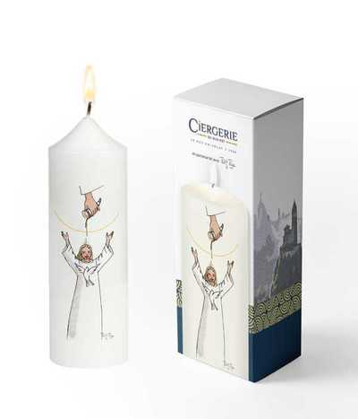 Cierge Confirmation blanc – Onction fille blonde