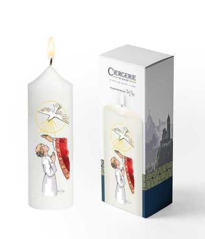 Cierge Confirmation blanc – Imposition fille blonde