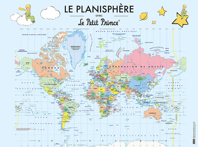 LE PLANISPHERE AVEC LE PETIT PRINCE – POSTER