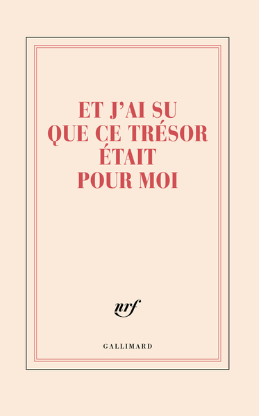 Grand carnet “Et j’ai su que ce trésor était pour moi” (papeterie)