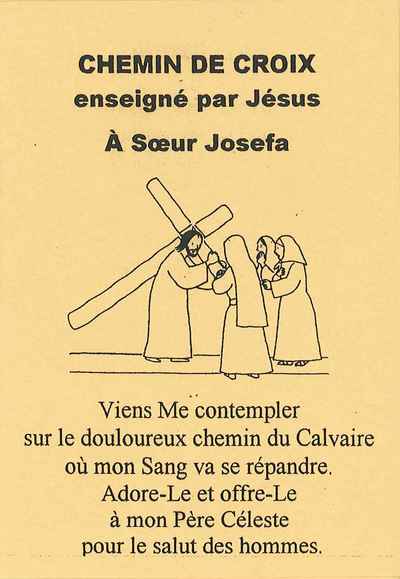 Chemin de croix enseigné par Jésus à sœur Joséfa