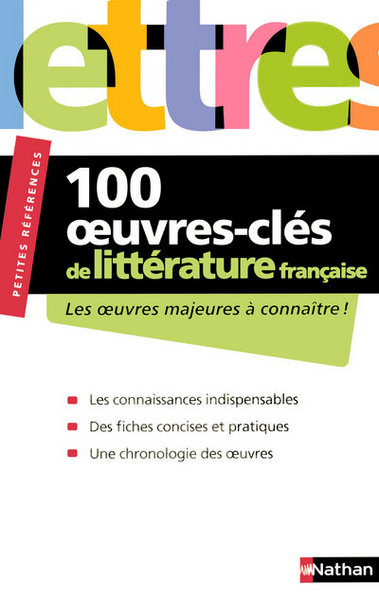 100 OEUVRES CLES DE LITTERATURE FRANCAISE – LES OEUVRES MAJEURES A CONNAITRE – PETITES REFERENCES
