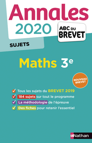 Annales Brevet 2020 Maths 3e – Sujets