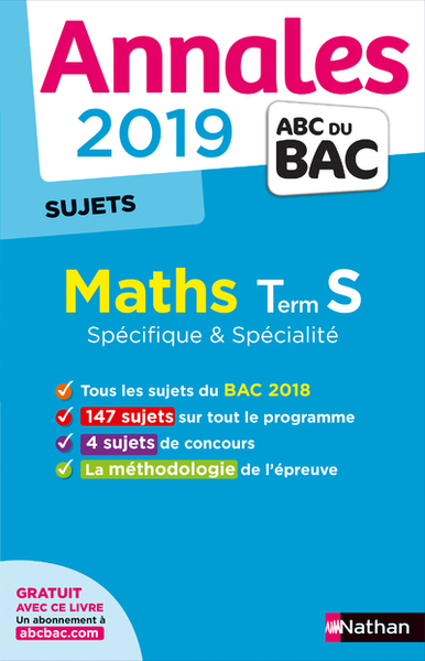 Annales Bac 2019 Maths Term S Spé & spé – Non Corrigé