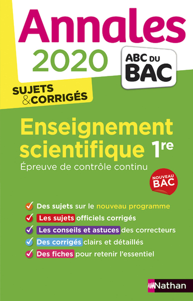 Annales BAC 2020 Enseignement Scientifique 1re – Epreuve de contrôle continu