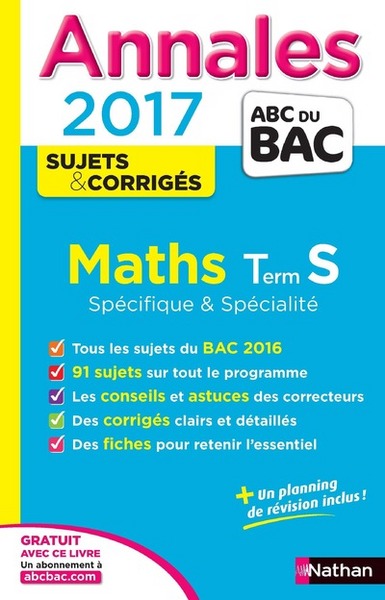 Annales BAC 2017 maths S Spé & Spé – corrigé