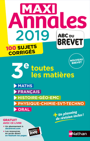 Maxi Annales 2019 – ABC du brevet – Toutes les matières