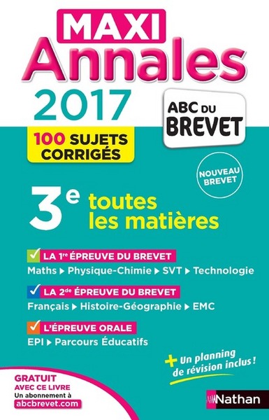 Maxi annales Brevet 2017