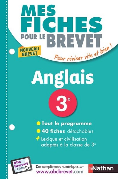 Mes fiches pour le Brevet Anglais 3éme – Nouvelle édition