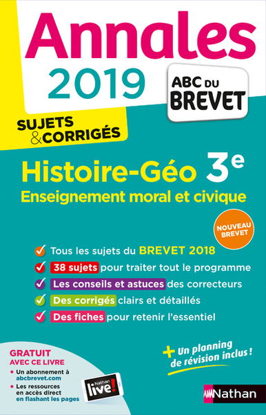 Annales Brevet 2019 Histoire-Géo-EMC – Corrigé