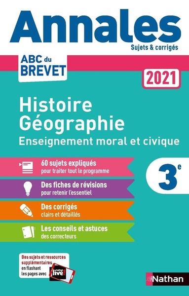 Annales Brevet 2021 Histoire Géographie Enseignement Moral et Civique – Corrigé
