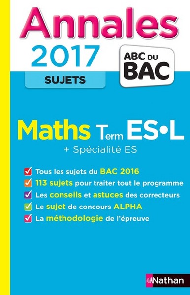 Annales Bac 2017 Maths ES L – NC