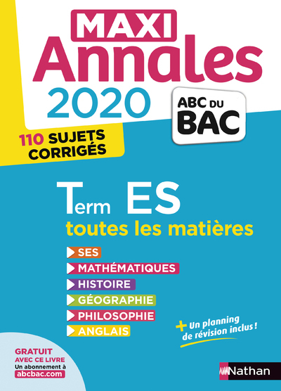 Maxi Annales Bac 2020 – Terminale ES